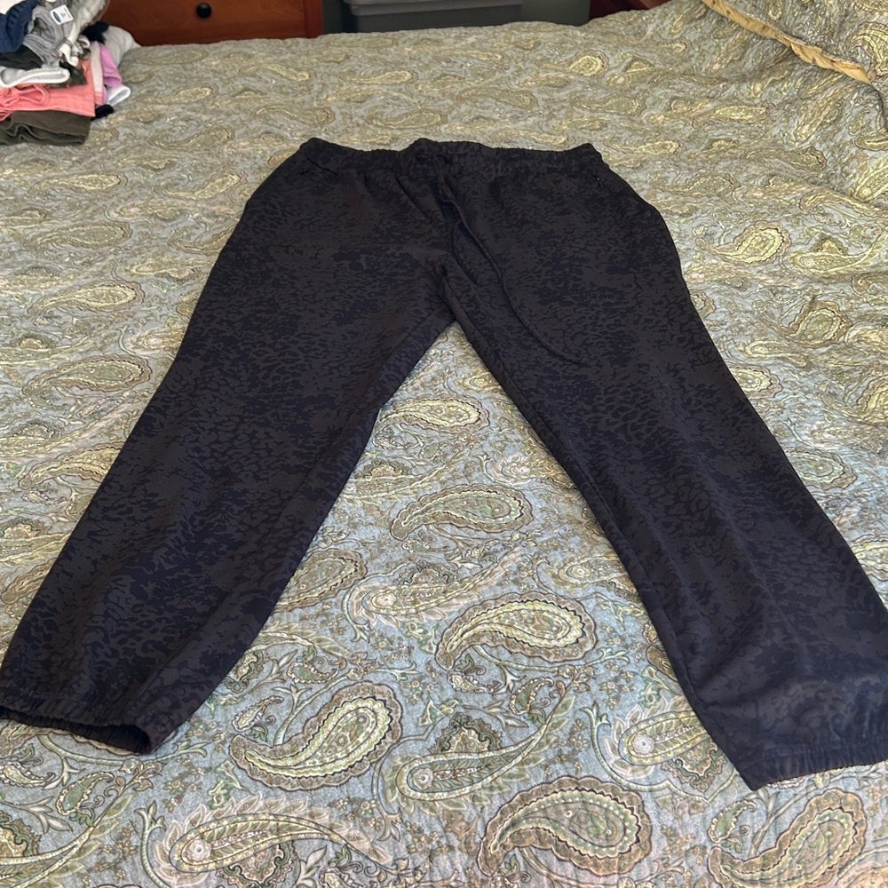 Black Patterned Jogger Pants